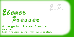 elemer presser business card